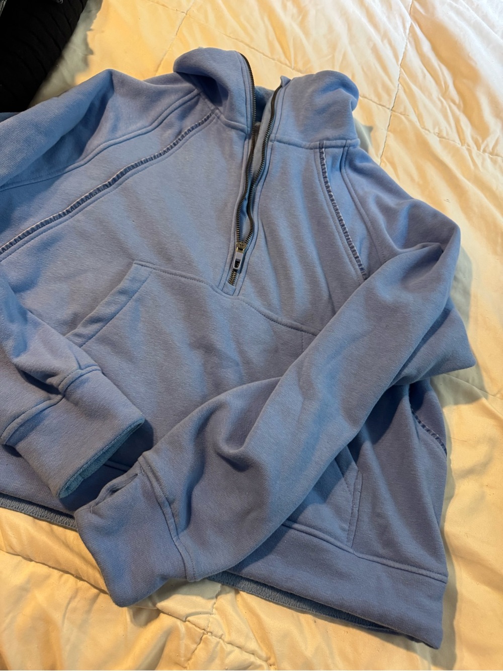 Women’s Light Blue Quarter-Zip Pullover Sweater